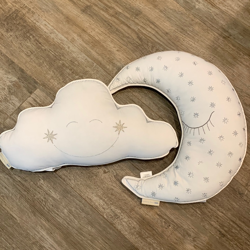Pottery Barn Kids cloud & Moon nursery pillows